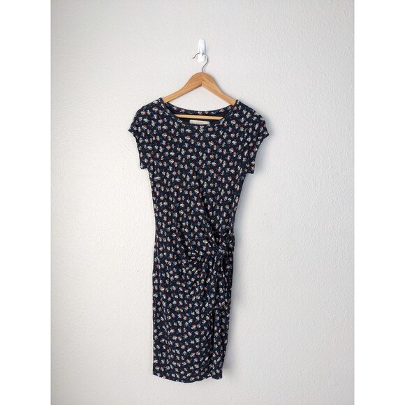 LOFT FIT STRETCH FLORAL PETITE SHEATH DRESS SIZE XSP 206 - Picture 1 of 6